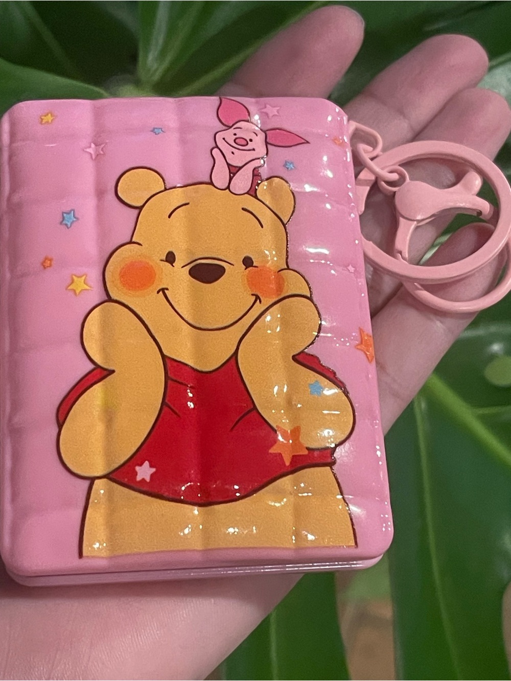 Pink Winnie the Pooh Mirror Keychain